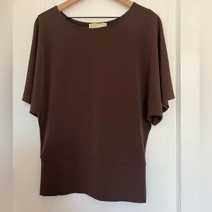 Michael Kors Batwing Sleeve Top | chocolate brown | s